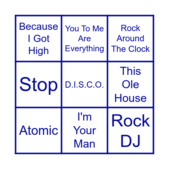 PARTY TIME Bingo Card