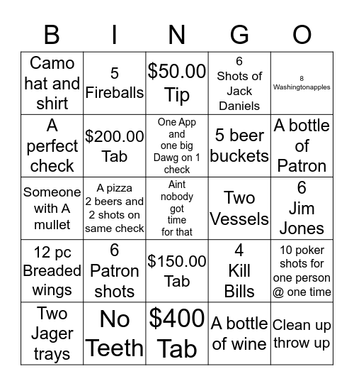 REDNECK BINGO Card