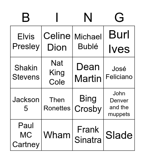 Kerstbingo Card