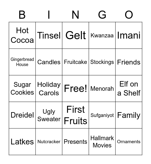 Holiday Jingle & Mingle Bingo Card