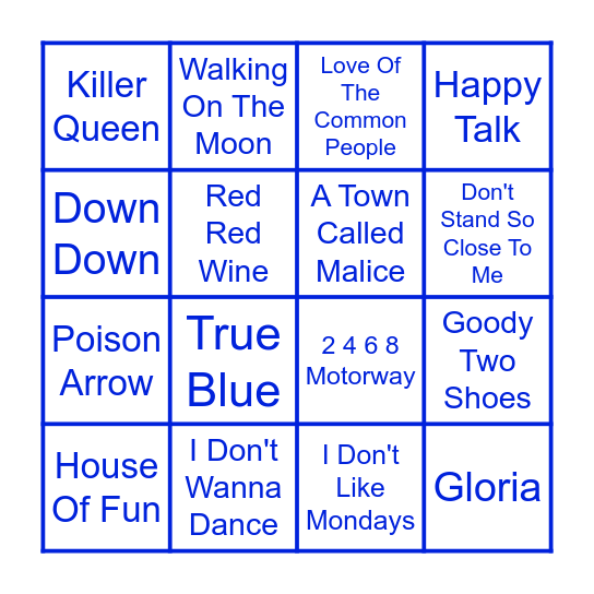 TOTALLY 80s Bingo Card