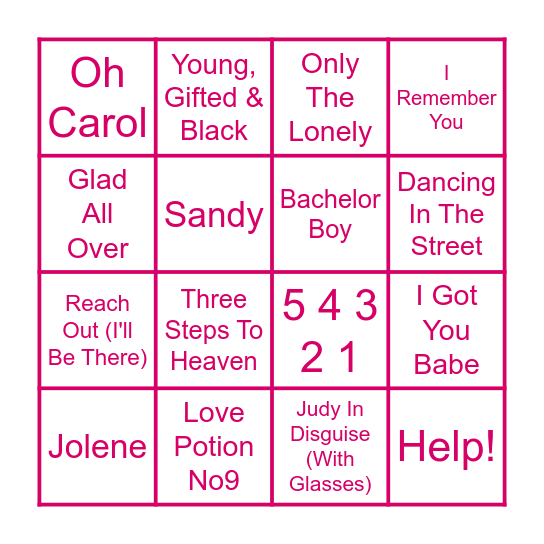 ALL TIME CLASSICS Bingo Card