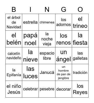 La Navidad Bingo Card