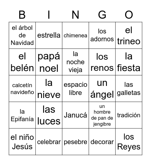 La Navidad Bingo Card