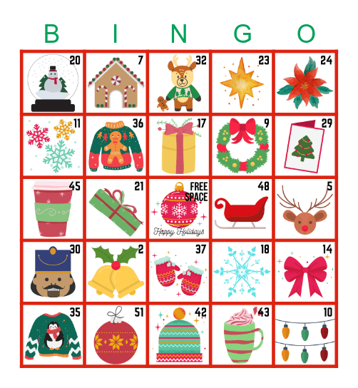 Happy Holidays! Bingo Card