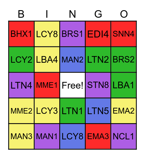 Site Bingo Card