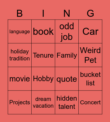 Bingo Card