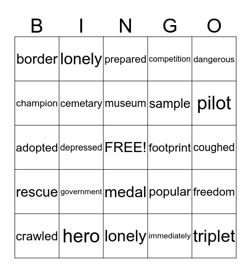 True Stories #3 Bingo Card