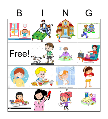 Daily routines Bingo Card