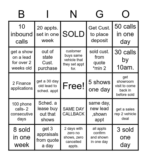 BDC BINGO Card