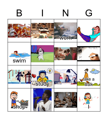 -Ar verbs Bingo Card