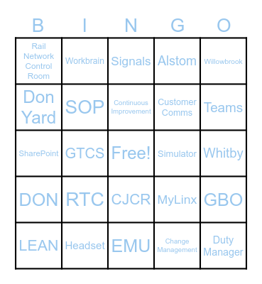 ORIENTATION BINGO Card