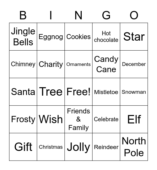 Christmas Bingo Card