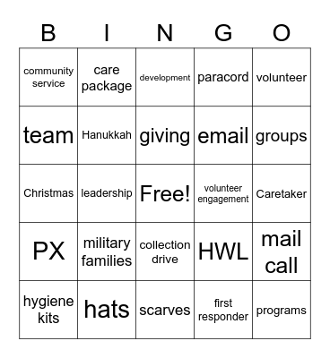 Christmas Party Bingo Card