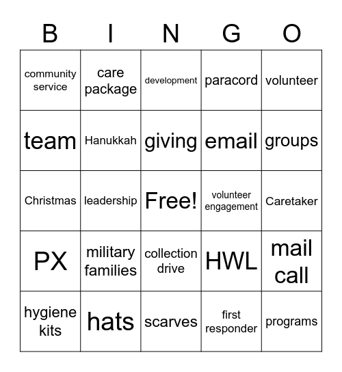 Christmas Party Bingo Card