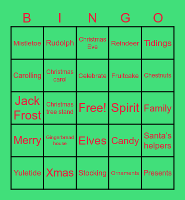 FSBT Holiday Email BINGO Card