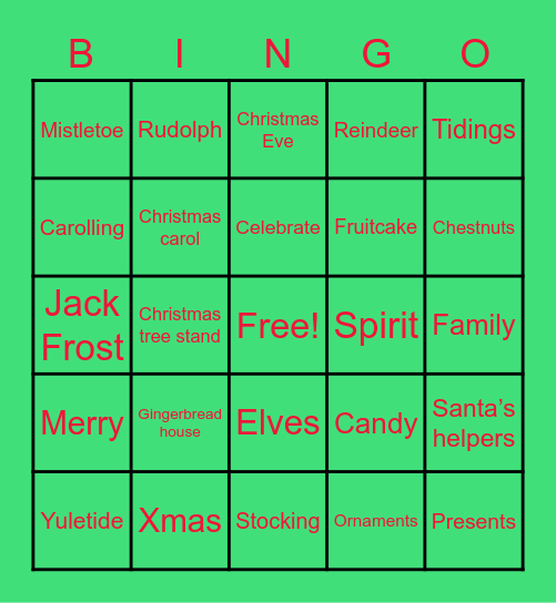 FSBT Holiday Email BINGO Card