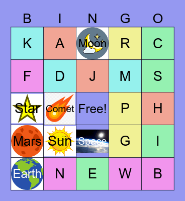 Blast Off Bingo! Bingo Card