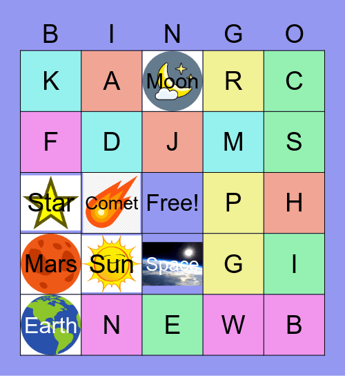 Blast Off Bingo! Bingo Card