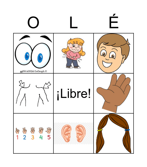 Gr. 2 El Cuerpo Bingo Card