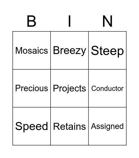 Word-O Bingo Card