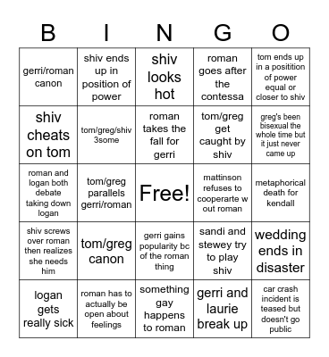 Succession hopes and dreams Bingo Card