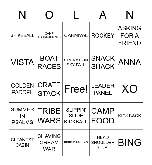 LEADER PARTY BINGO Card