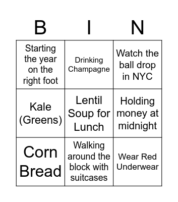 La Nochevieja en Espana Bingo Card