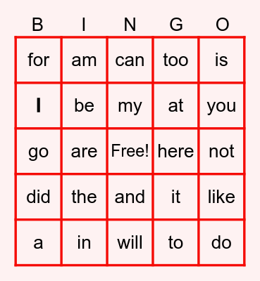 Heart Words Unit 8-15 Bingo Card