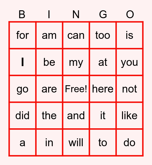 Heart Words Unit 8-15 Bingo Card