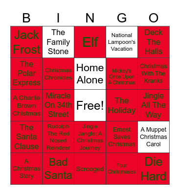 Christmas Bingo Card