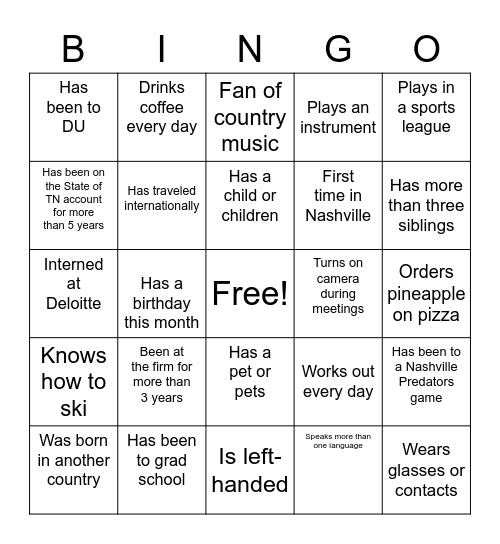 Bingo Card