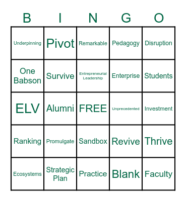 Community Forum Bingo Card