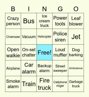 Sound Dept. Bingo! Bingo Card