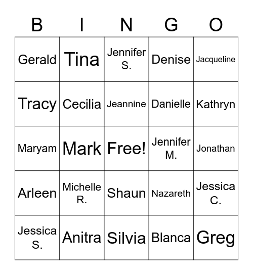 CIS Bingo Card