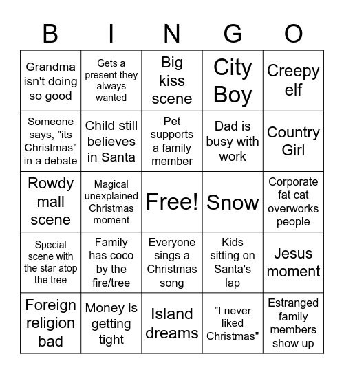 Xmas Bingo Card Bingo Card