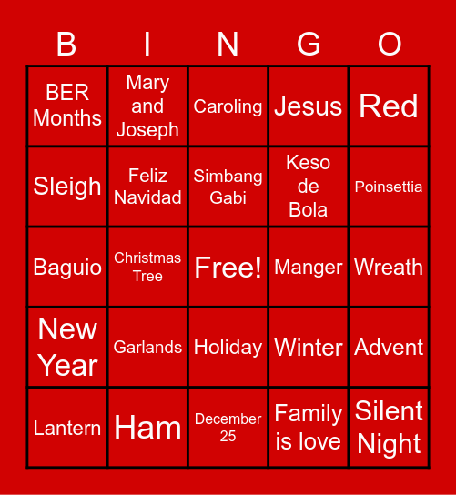 PASKONG PASKO SA 7J Bingo Card