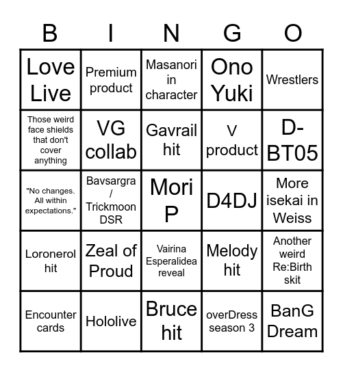 Product Stream Dec 2021 Bingo Card