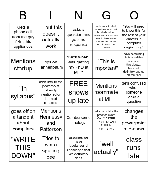 Barua Bingo Card