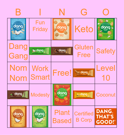 Dang Foods Bingo Card