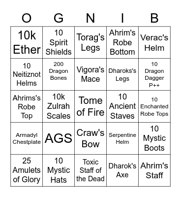 PK BINGO Card