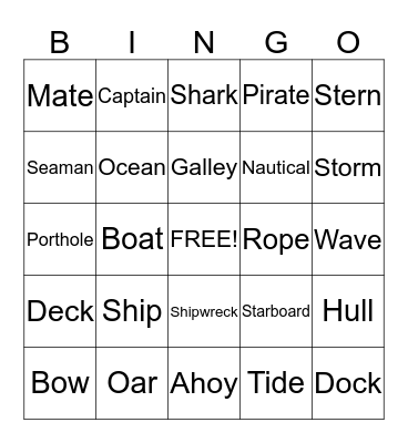 AHOY MATEY! Bingo Card