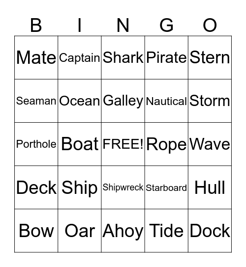 AHOY MATEY! Bingo Card