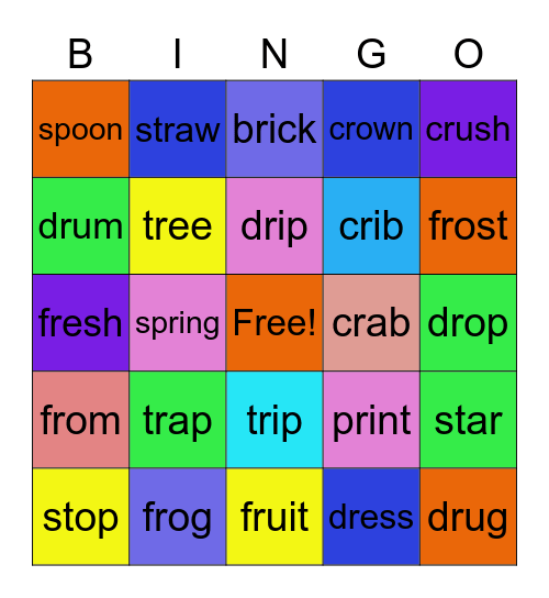 R-blend Bingo Card