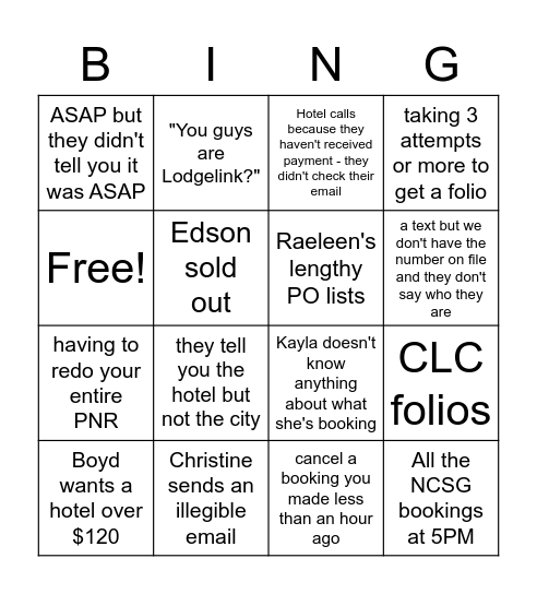 Frontier Bingo Card