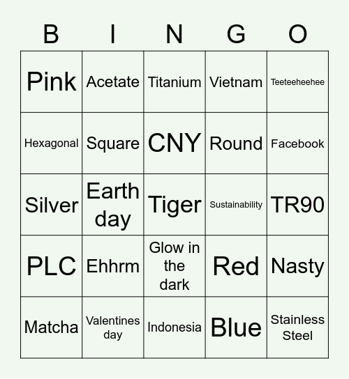 LENSKART BINGO Card