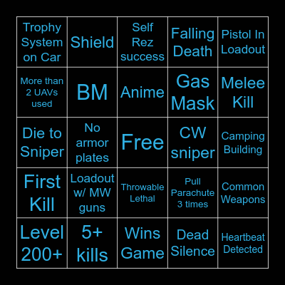 Warzone Bingo (Idea By Puffer) Bingo Card