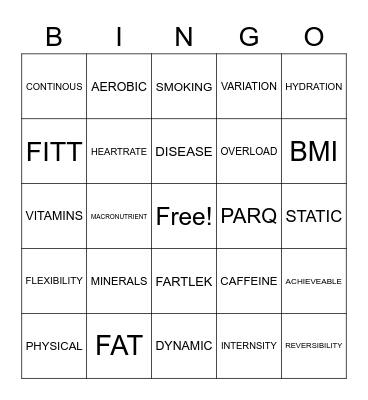 UNIT 2 BINGO Card