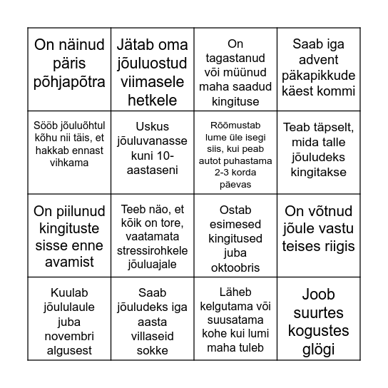 Leia keegi, kes... Bingo Card