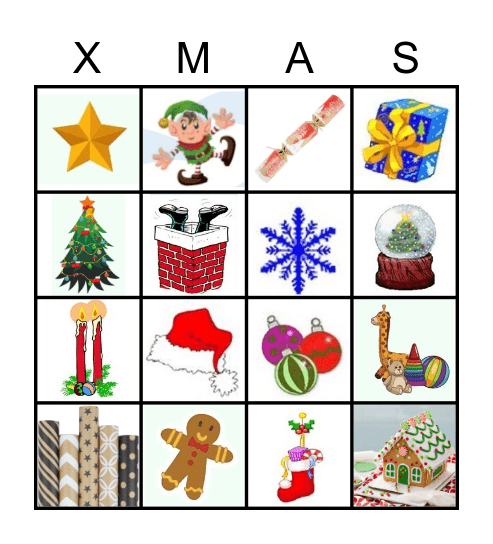 MERRY CHRISTMAS Bingo Card